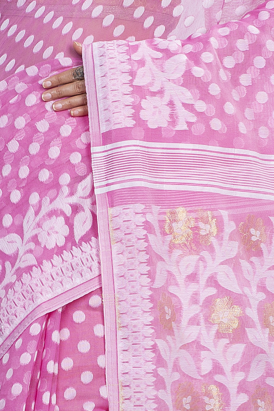 Pink Pure Cotton Boll_Jamdani Jamdani Saree (814)